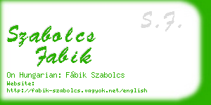 szabolcs fabik business card
