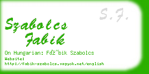 szabolcs fabik business card